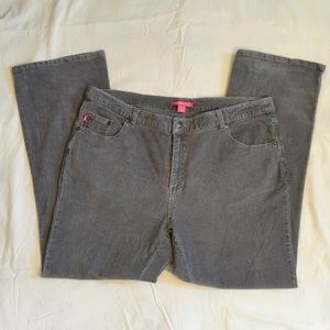 JustFab corduroy jeans, Grey, size 18w